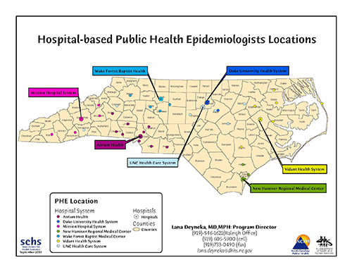 Locations of PHEs in North Carolina